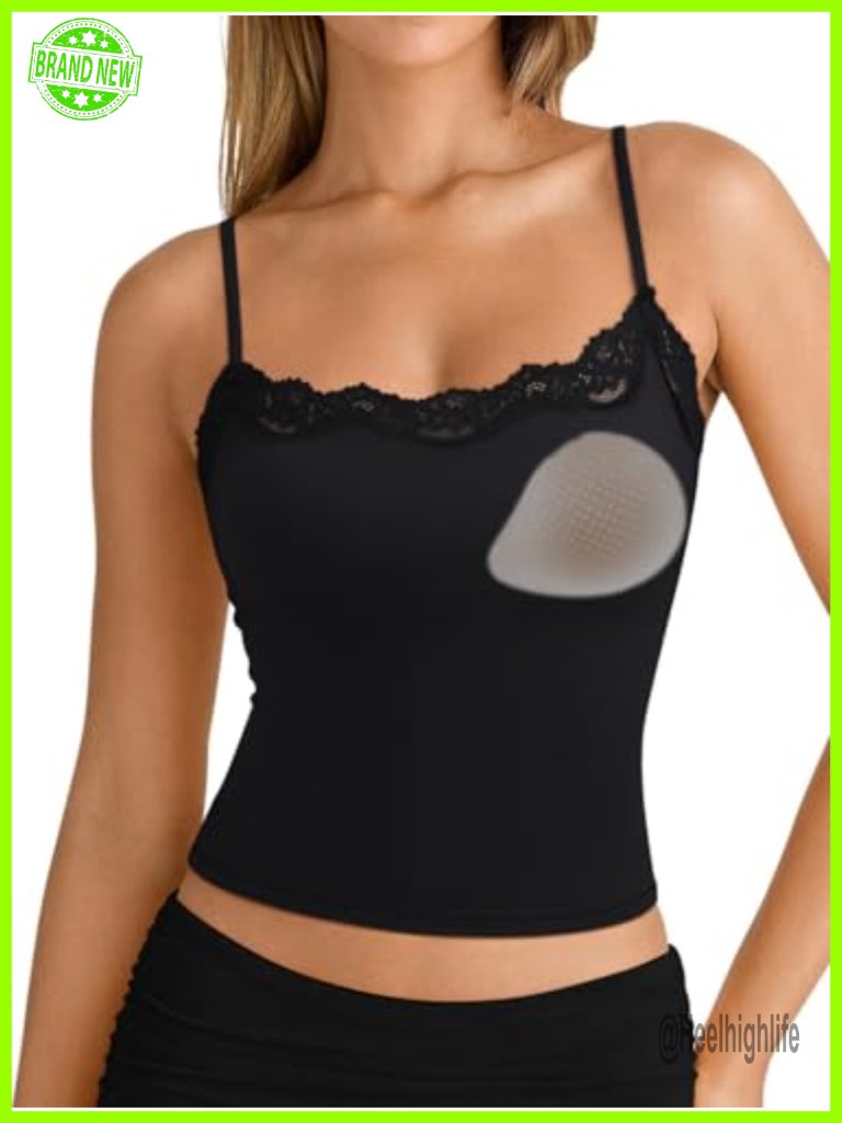 Women's Lace Cami Tank Top Square Neck Adjustable Straps Going Out Summer Top